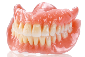 set of full dentures for top and bottom teeth