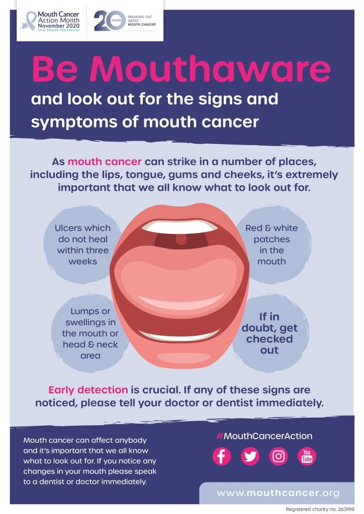 Information sheet for mouth cancer, from mouthcancer.org